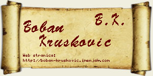 Boban Krušković vizit kartica